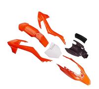 Clynex Kits en plastique de carrosserie moto, couvercle carénage plaque d'immatriculation garde-boue, for chine KT65 DB60 SENIOR JUNIOR, for MINI, Dirt Bike Kit de carénage pour moto(Orange white)