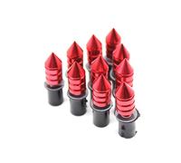 Clynex Lot de 10 boulons à Pointes for Pare-Brise Moto, 5 mm, vis, écrous, rondelles, kit Fixation, Noir Pare-Brise Avant pour Moto(Rot)