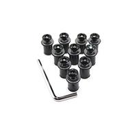 Clynex Lot de 10 boulons Pare-Brise M5 5 mm for Triumph, Daytona 675 Tiger 1050 800 Tiger1200, for Explorer Pare-Brise Avant pour Moto(Schwarz)