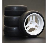 Clynex Lot de 4 Jantes de Roue en Caoutchouc RC de 26 mm, hexagonales 12 1:10, for HSP, for HPI, Sprint 2 Drift RS4 sur Route 4WD Pneus pour Voitures télécommandées(1033-6018)