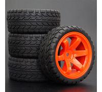 Clynex Lot de 4 Jantes de Roue en Caoutchouc RC de 26 mm, hexagonales 12 1:10, for HSP, for HPI, Sprint 2 Drift RS4 sur Route 4WD Pneus pour Voitures télécommandées(704-6017)