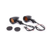 Clynex Moto 1 paire 10 mm noir chromé clignotant feu stop, for Harley, Cruiser Chopper voyant lumineux Clignotants moto(Schwarz)