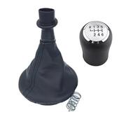 Clynex Pommeau de levier de vitesse à 6 vitesses for voiture, for Transporter, Multivan, Caravelle T5 2003 - 2010, cuir(Silver 6 Speed)