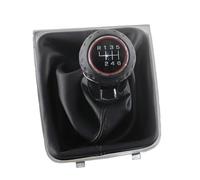 Clynex Pommeau de levier de vitesse poignée de commutateur en cuir, for Golf, 7 A7 MK7 GTI GTD 2013 2014-2018 poignée de boîte de vitesses manuelle 5 6 vitesses(BLACK 6 speed black line)