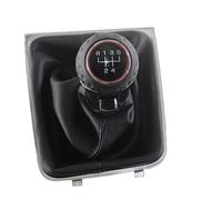 Clynex Pommeau de levier de vitesse poignée de commutateur en cuir, for Golf, 7 A7 MK7 GTI GTD 2013 2014-2018 poignée de boîte de vitesses manuelle 5 6 vitesses(BLACK 5 speed black line)