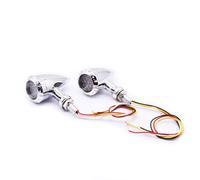 Clynex Une paire de clignotants lumière moto, for Harley, Cruiser Chopper Cafe Racer indicateur rétro lampe direction feu stop Clignotants moto(Chrome)
