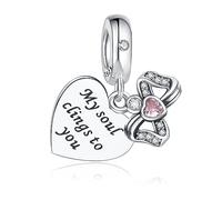 CLYQCL Breloque en argent sterling 925 pour bracelet Pandora avec inscription « God Has You In His Arms I Have You In My Heart » pour femme, fête des mères, Noël, anniversaire, Argent sterling