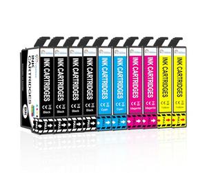 Clywenss 10-Pack Compatibles Cartouches d'encre pour Epson Workforce Pro WF-3825 WF-3820 WF-4820 WF-4825 WF-4830 WF-7310 WF-7830 WF-7840 WF-3825DWF WF-3820DWF (4 Noir, 2 Cyan, 2 Magenta, 2 Jaune)