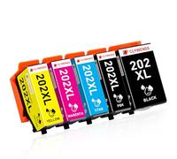 Clywenss 202 XL Cartouches d'encre Compatibles avec Epson 202XL Multipack pour Imprimante Expression Premium XP6000 XP6005 XP6100 XP6105 XP-6000 XP-6005 XP-6100 XP-6105, 5-Pack (BK, PBK, C, M, Y)