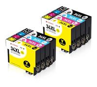 Clywenss 34 XL Cartouches d'encre Compatibles avec Epson 34XL 34 XL Multipack pour Workforce Pro WF-3720DWF WF-3725DWF WF-3720 WF-3725 WF3720 WF3725 Encre, 8-Pack (2 Noir, 2 Cyan, 2 Magenta, 2 Jaune)