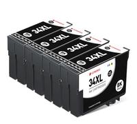 Clywenss 34 XL Cartouches d'encre Noir Compatibles avec Epson 34XL 34 XL Multipack pour Workforce Pro WF-3720DWF WF-3725DWF WF-3720 WF-3725 WF3720 WF3725 Cartouche, 4-Noir
