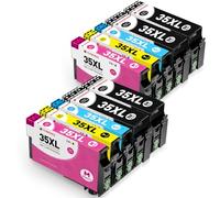 CLYWENSS 35XL 35 XL Cartouches d'encre Multipack Compatibles avec Epson WorkForce Pro WF-4740 WF-4730 WF-4725 WF-4720 WF-4740DTWF WF-4730DTWF WF-4725DWF WF-4720DWF, Lot de 10 (Noir Cyan Magenta Jaune)