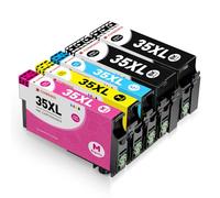 Clywenss 35XL 35 XL Cartouches d'encre Multipack Compatibles avec Epson Workforce Pro WF-4740 WF-4730 WF-4725 WF-4720 WF-4740DTWF WF-4730DTWF WF-4725DWF WF-4720DWF, Lot de 5 (Noir Cyan Magenta Jaune)
