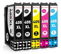 Clywenss 5 Pack 405XL Cartouches d'encre Compatible pour Cartouche Epson 405 XL pour Workforce Pro WF-4820 WF-4830 WF-3820 WF-3825 WF-4825 WF-7830 WF-7835 WF-7840(2 Noir 1 Cyan 1 Magenta 1 Jaune)