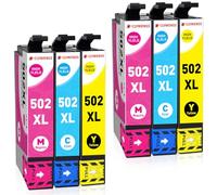 Clywenss 502XL 502 XL Cartouches d'encre Compatibles avec Epson Expression Home XP-2100 XP-2105 XP-2150 XP-2155 XP-3100 XP-3150 XP-3155 XP-4100 4150 Workforce WF-2810 WF-2820 WF-2830 DWF, 6-Couleur