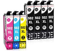 Clywenss 502XL 502 XL Cartouches d'encre Multipack Compatibles avec Epson Expression Home XP-5100 XP-5105 XP-5150 XP-5155 XP5100 XP5105 XP5150 XP5155 Workforce WF-2860 WF-2865 WF-2880 WF-2885, 7-Pack