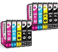 CLYWENSS 603XL 603 XL Cartouche d'encre Multipack Compatibles avec Epson Expression Home XP-2100 XP-2105 XP-2150 XP-2155 XP-3100 XP-3150 XP-3155 XP-4100 4150 WorkForce WF-2810 WF-2820 WF-2830, 10-Pack