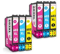 Clywenss 603XL 603 XL Cartouches d'encre Couleur Compatibles avec Epson Expression Home XP-2100 XP-2105 XP-2150 XP-2155 XP-3100 XP-3150 XP-3155 XP-4100 4150 Workforce WF-2810 WF-2820 WF-2830, 6-Pack