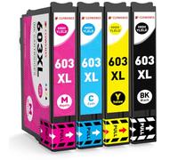 CLYWENSS 603XL 603 XL Cartouches d'encre Multipack Compatibles avec Epson Expression Home XP-2100 XP-2105 XP-2150 XP-2155 XP-3100 XP-3150 XP-3155 XP-4100 4150 WorkForce WF-2810 WF-2820 WF-2830, 4-Pack