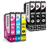 CLYWENSS 603XL 603 XL Cartouches d'encre Multipack Compatibles avec Epson Expression Home XP-2100 XP-2105 XP-2150 XP-2155 XP-3100 XP-3150 XP-3155 XP-4100 4150 WorkForce WF-2810 WF-2820 WF-2830, 6-Pack