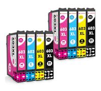 CLYWENSS 603XL 603 XL Cartouches d'encre Multipack Compatibles avec Epson Expression Home XP-2100 XP-2105 XP-2150 XP-2155 XP-3100 XP-3150 XP-3155 XP-4100 4150 WorkForce WF-2810 WF-2820 WF-2830, 8-Pack