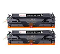 Clywenss Compatible 131X 131A CF210X Cartouche de Toner Noir pour HP LaserJet Pro 200 Color M251n M251nw MFP M276n M276nw, 128A M1415fn CM1415fnw CP1525n CP1525nw 125A CP1515N CM1312nfi, Lot de 2