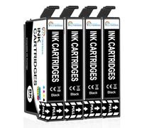 Clywenss Compatibles Noir Cartouches d'encre pour Epson Workforce Pro WF-3825 WF-3820 WF-4820 WF-4825 WF-4830 WF-7310 WF-7830 WF-7840 WF-3825DWF WF-3820DWF WF-4820DWF WF-4825DWF WF-7310DTW, 4-Pack