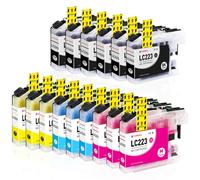 Clywenss LC223 Cartouches d'encre Compatibles avec Brother LC-223 LC221 LC-221 pour MFC-J5320DW J4420DW J4620DW J4625DW J480DW J5620DW J5625DW J5720DW J680DW J880DW DCP-J4120DW J562DW, Lot de 15
