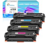 Clywenss Lot de 4 cartouches de toner compatibles 415A avec HP MFP M479fdw | Pour HP Color LaserJet Pro MFP M479fdw M479fnw M479fdn M480f M455dn M454dn M454dw M479dw, noir, cyan, jaune, magenta