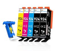 Clywenss Lot de 5 cartouches d'encre 924 compatibles avec HP OfficeJet Pro 8120e 8122e 8132e 8124e 8125e 8130e 8134e 8135e 8138e 8139e - Sans puce