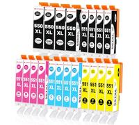 Clywenss PGI-550XL CLI-551XL Cartouches d'encre Compatibles avec Canon 550 551 PGI550 CLI551 Multipack pour Pixma IP7250 MX925 MX920 MX725 MG5650 MG5550 MG6450 IX6850 MG7550 MG6650 MG5550, Lot de 20