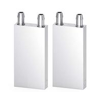 Clyxgs Lot de 2 Blocs de Refroidissement à Eau en Aluminium pour dissipateur de Chaleur Liquide 40 mm x 40 mm x 12 mm 40 * 80 * 12 argenté