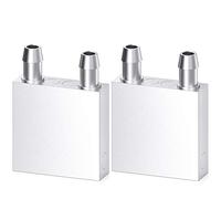 Clyxgs Lot de 2 Blocs de Refroidissement à Eau en Aluminium pour dissipateur de Chaleur Liquide 40 mm x 40 mm x 12 mm 40 * 40 * 12 argenté