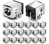 Clyxgs Lot de 20 prises jack d'alimentation CC DC-091, connecteur femelle de 5,5 mm x 2,5 mm, support PCB avec cheville de positionnement, blindage en métal haute intensité (DC 24 V 8 A) pour projets