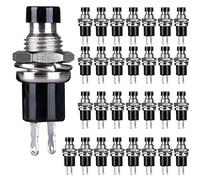 Clyxgs Lot de 30 mini interrupteurs à bouton-poussoir momentané SPST - Interrupteur à bouton-poussoir normal fermé (NC) - 1 A 250 V AC - 2 broches - Capuchon noir