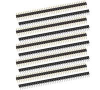 Clyxgs Lot de 5 paires de broches rondes plaquées or (ROHS) avec broches rondes 140, 40 P, broches pour carte de circuit imprimé 2.54 mm, broches pour ordinateur et planches à emboîter Doré