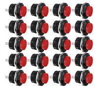 Clyxgs SPST Lot de 20 mini interrupteurs à bouton poussoir ronds sans verrouillage AC250V / 3A AC125V / 6A