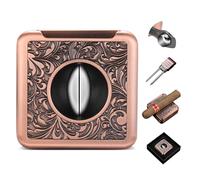 CLZOONG Coupe-cigare 4 en 1 multifonction en V Cut avec poinçon à cigare, double aiguille et support, accessoires de cigares rétro tranchants, emballage cadeau (rose)