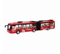 CLZothique 1:48 CS0133 Bus électronique Jouet, Bus à Pousser et à Faire avancer avec lumière, modèle éducatif de Circulation avec des lumières LED sympas pour garçons de 6 Ans et (Rouge)