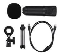 CLZothique Microphone USB à condensateur Portable pour PC et Ordinateur Portable, Microphone cardioïde Plug-and-Play avec Pied tripode et Pare-Vent en Mousse, idéal pour l’Enregistrement de (Noire)