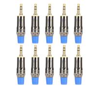 CLZothique Prise de soudage stéréophonique en alliage de Zinc plaqué or 3.5mm, 10 pièces, pour câble d'écouteurs Audio (queue bleue)