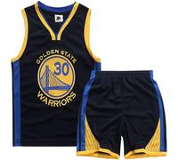 CLZWFZ Ensemble de Basket-Ball pour Enfants 2 pièces,Ensemble de Basket-Ball Unisexe pour Enfants 2-16 Ans,Chemise de Basket-Ball pour Enfants,Noir,M