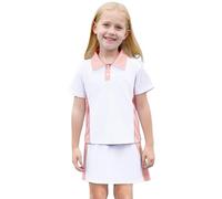 CM C&M WODRO Robe de tennis pour fille, tenue de golf, polo à manches courtes et jupes, ensemble haut athlétique pour enfants, jupe de sport avec short