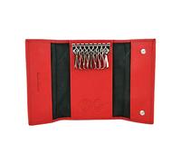 CM Conte Massimo Porte-clés Étui à clés en Cuir Véritable 8 Crochets Mixte Compact Rouge