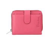 CM Conte Massimo Portefeuille Femme Petit Cuir Véritable avec Protection RFID, Porte-Monnaie Zippé et Porte-Cartes, Rose
