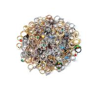 CM Crareesi Mania Coffret Mystère Piercing Septum 6 Pièces Anneaux Hélix Daith Piercing 16G 10mm Acier 316L Septum Or/Argent/Noir Cadeau Surprise Unisexe