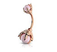 CM Crareesi Mania piercing nombril acier chirurgical barres de nombril banane ventre 14g avec griffes de dragon tenant la pierre naturelle