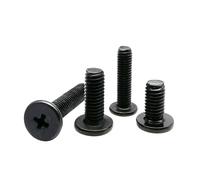 CM M1.6 M2 M2.5 M3 M4 M5 M6 noir 304 acier inoxydable ordinateur portable croix Ultra mince basse plate plaquette tête boulon vis(10mm,50pcs M2)