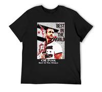 Cm Punk Best in The Word Men's Basic Casual Cotton Soft Casual T Shirt Print Tops Black XL