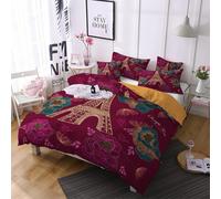 Cm X Cm House De Couette Polyester Coton Housse De Couette Personnes Tour Eiffel Paris Parures De Lit Doux Confortable Avec Deux Taies D'oreiller Xcm